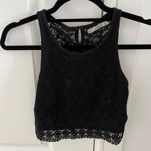Bershka Black Lace Sleeveless Top